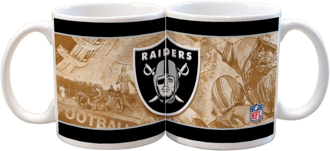 NFL Oakland Raiders 11Ounce White Nostalgic Mug (2 Pack