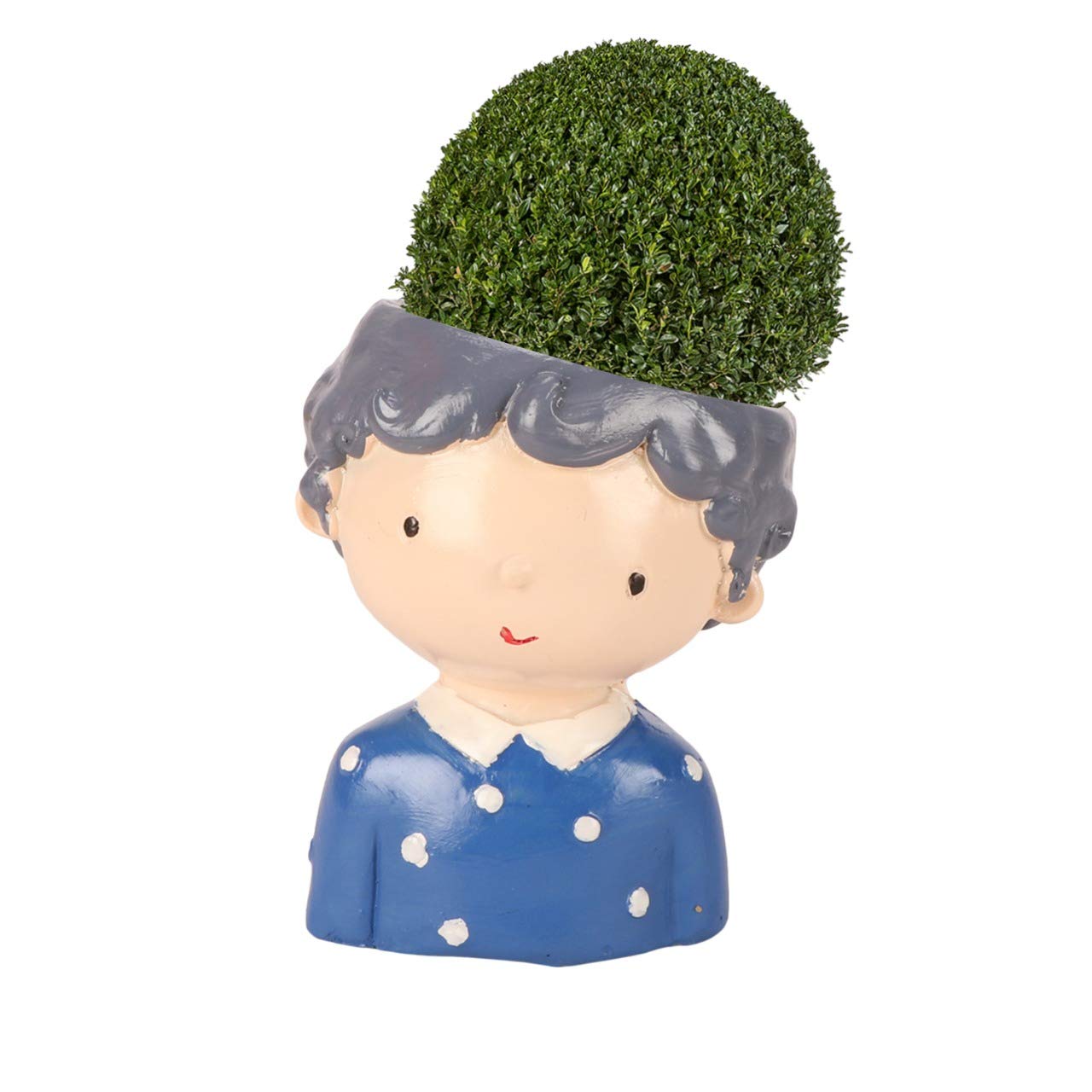 Handmade Resin Cute Boy Succulent Planter Pot Mini Bonsai Cactus Flower Pot