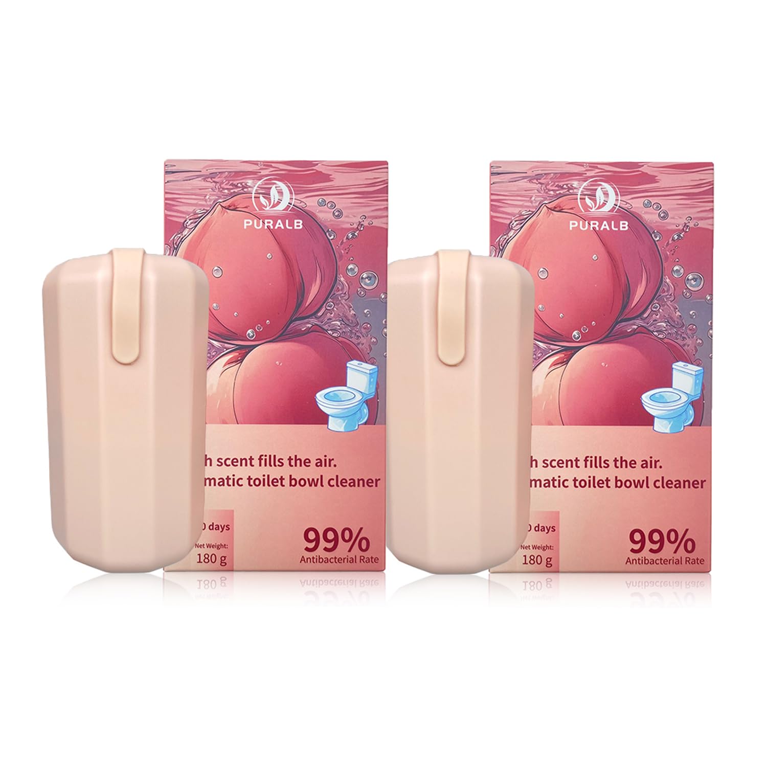 puralb Toilet Bowl Cleaner,Toilet Tank Cleaner,Automatic toilet inside bowl Cleaner,Pink Stuff Tablet In Bottle Cleanser (2PCS Pink)