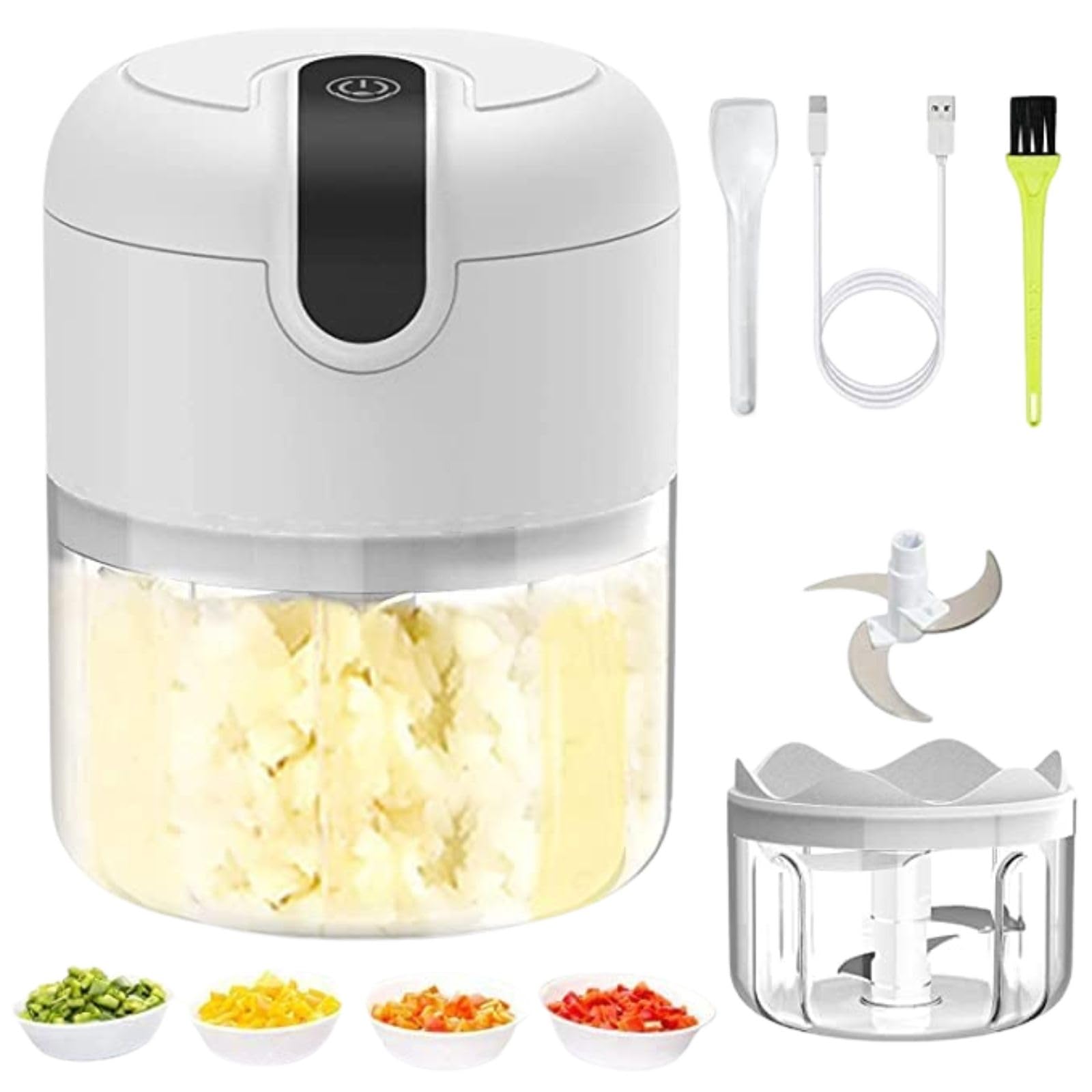 37W Mini Electric Garlic Chopper with USB Rechargeable Wireless Portable Food Processor Blender Mixer for All Fruits & Vegetables Onion/Garlic/Nut/Meat Grinder Chopper for Outdoor[250ml multicolor ]-image-38