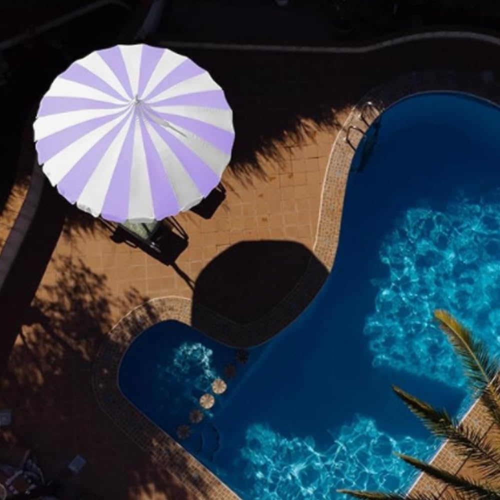 260cm Pagode Sonnenschirm Großer Terrassenschirm Mit Fransen Boho Strandschirm Tragbar Balkonschirm UV-Schutz Hochzeit Brautschirm(Red)