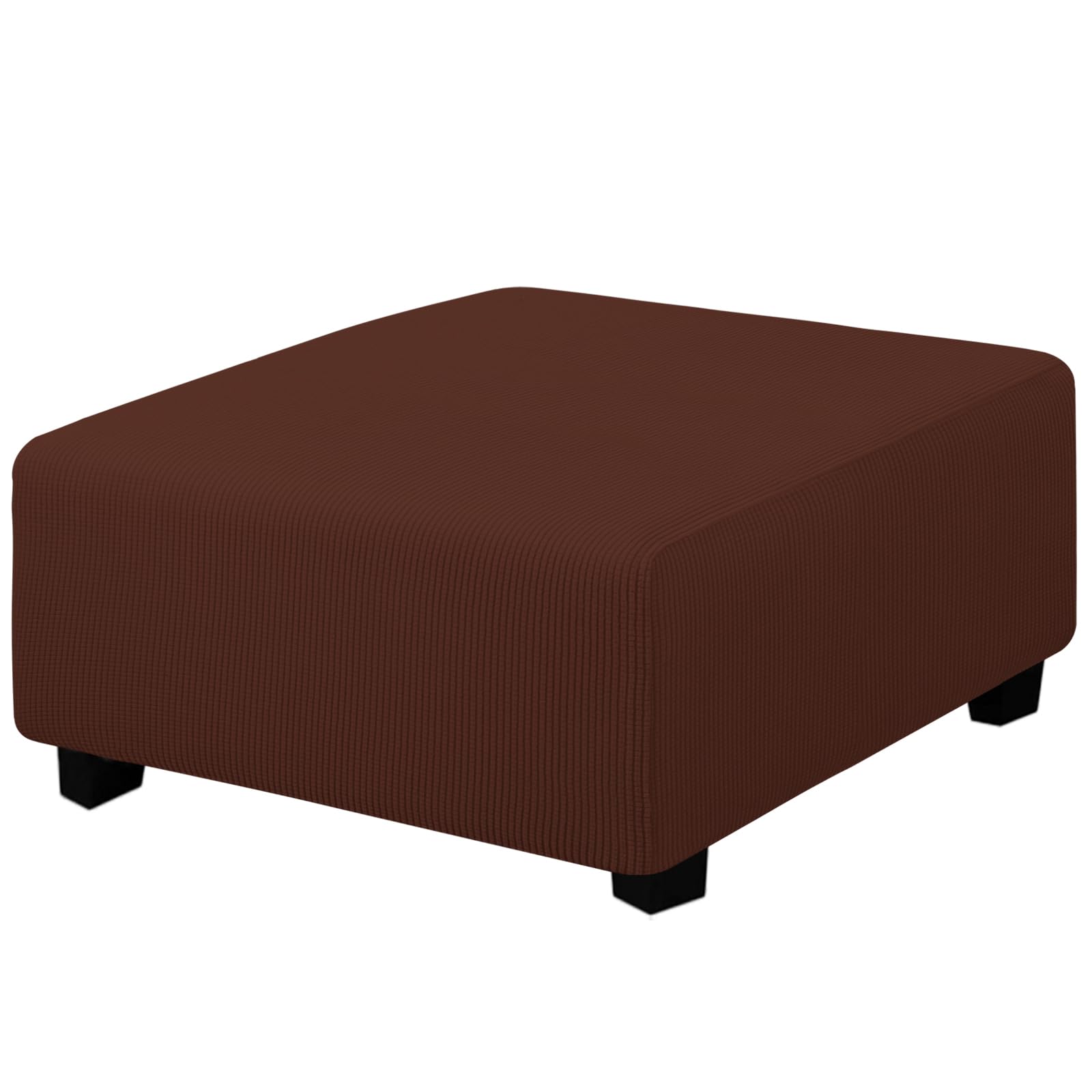 Easy-Going Stretch Square Ottoman Cover 40x40x15 inch Folding Storage Stool Furniture Protector Soft Rectangle slipcover with Elastic Bottom Coffee-picture-32