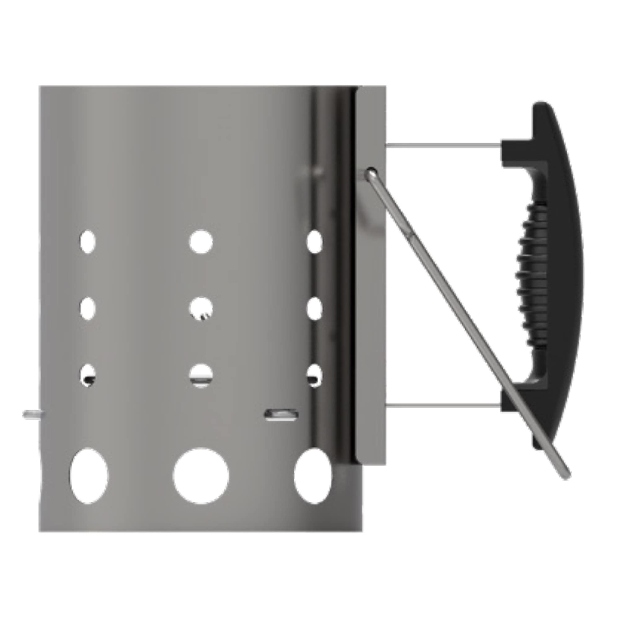 George Foreman Quick-Fire Compact Chimney BBQ Starter, 14cm Diameter, Portable Barbecue, Coal Burner, Lightweight and Durable in Stainless Steel with Two Safety Handles, GFCMS14