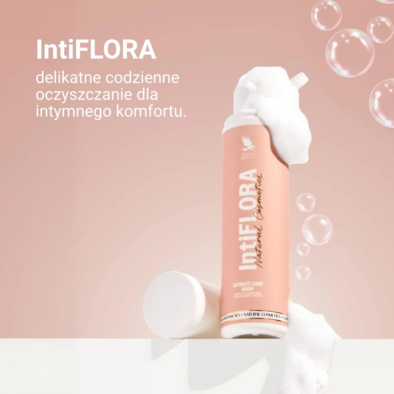 Carnium Botanicals IntiFLORA – Płyn do higieny intymnej dla kobiet, 150 ml | Mydło intymne & żel do mycia okolic intymnych, Bez perfum, Bez siarczanów