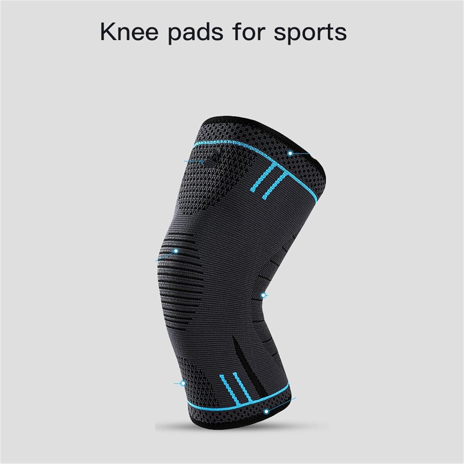 2PCS Compression Knee Support Sleeve Elastic Breathable Nylon Knee Pads Brace Basketball Volleyball Running for Volleyball Football Dance Yoga Tennis Running
