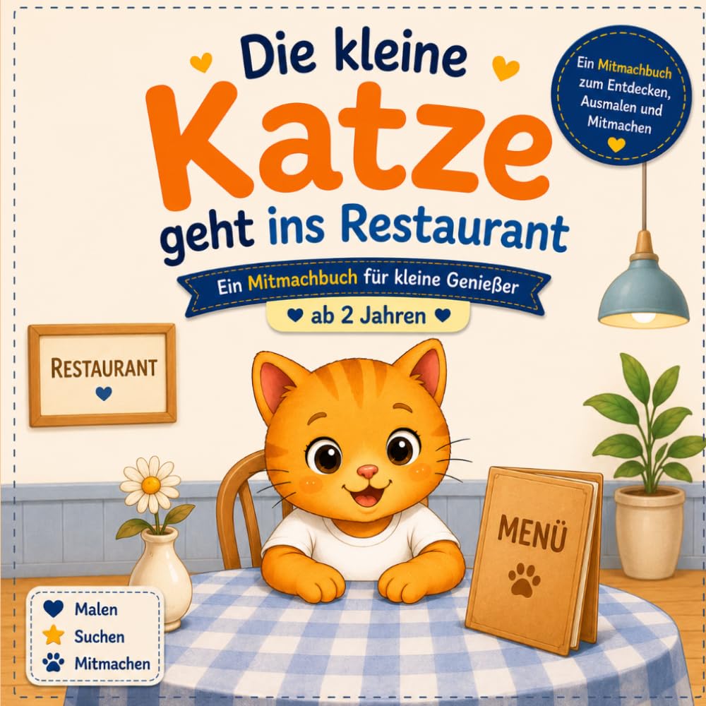 Die kleine Katze geht ins Restaurant: Ein Mitmachbuch für kleine Genießer ab 2 Jahren