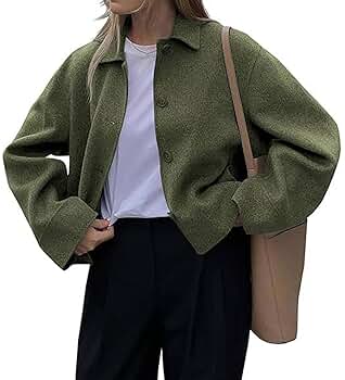 Amazon.com: loveimgs Women Casual Short Pea Coat Wool Jacket