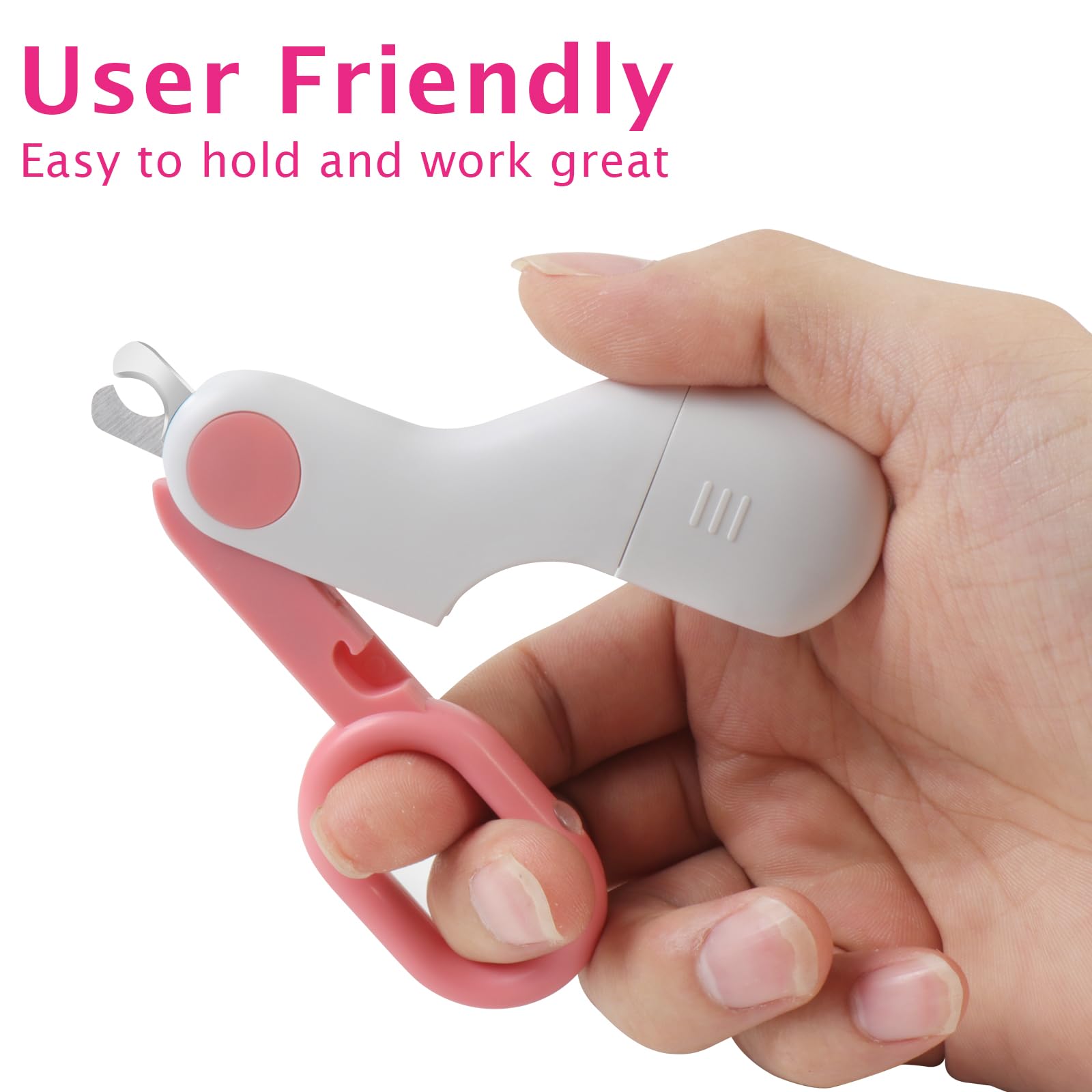 Small Animals Nail Clippers with LED Lights to Avoid Excessive Cutting and Razor Sharp Blades - Professional Claw Trimmer for Tiny Dog Cat Kitten Bunny Rabbit Bird Guinea Pigs Ferret Hamsters (Pink) - image 5