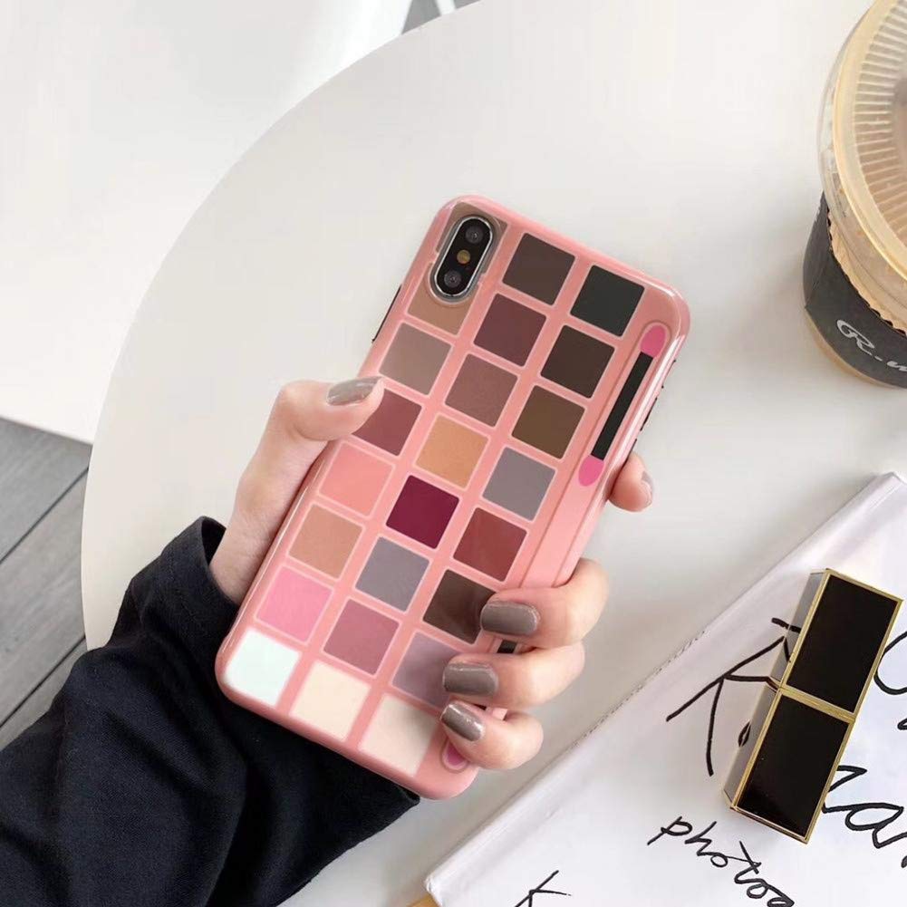 Phone Case Palette Eyeshadow Makeup Phone Case For iphone XS Max XR X XS 6 6s 7 8plus Silicone Rose Back Cover With Fing Ring Gift