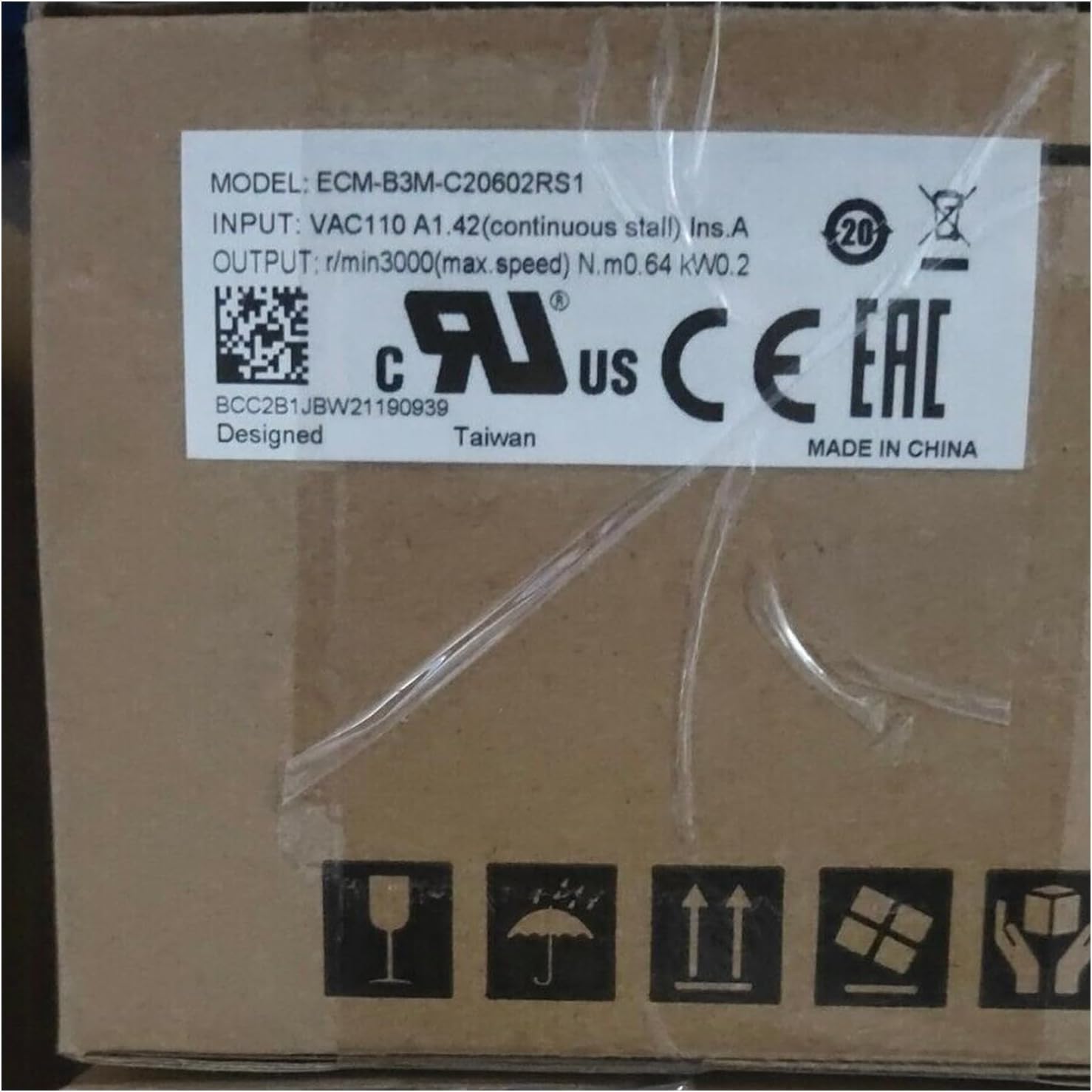 QEFHSVVZE ECM-B3M-C20602RS1 Servo Motor ECMB3MC20602RS1 Sealed in Box 1 Year Warranty