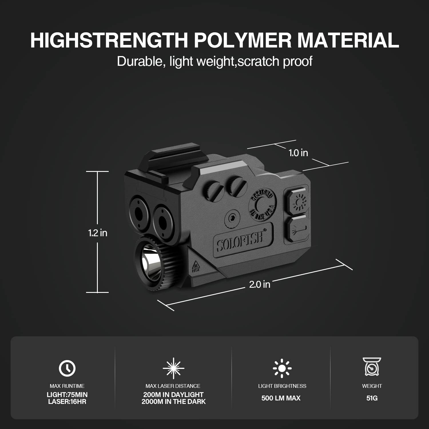 SOLOFISH Dual Red and Green Beam Combo, Bundle with USB-C Cable