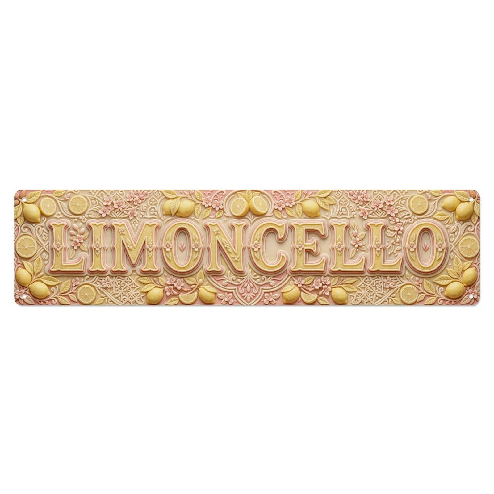 Gtthok Vintage Style Vintage Limoncello Molded Marzipan Kitchen Metal Tin Sign Plaque Wall Decor For Cafe, Club, Garden Metal Poster 4X16inch