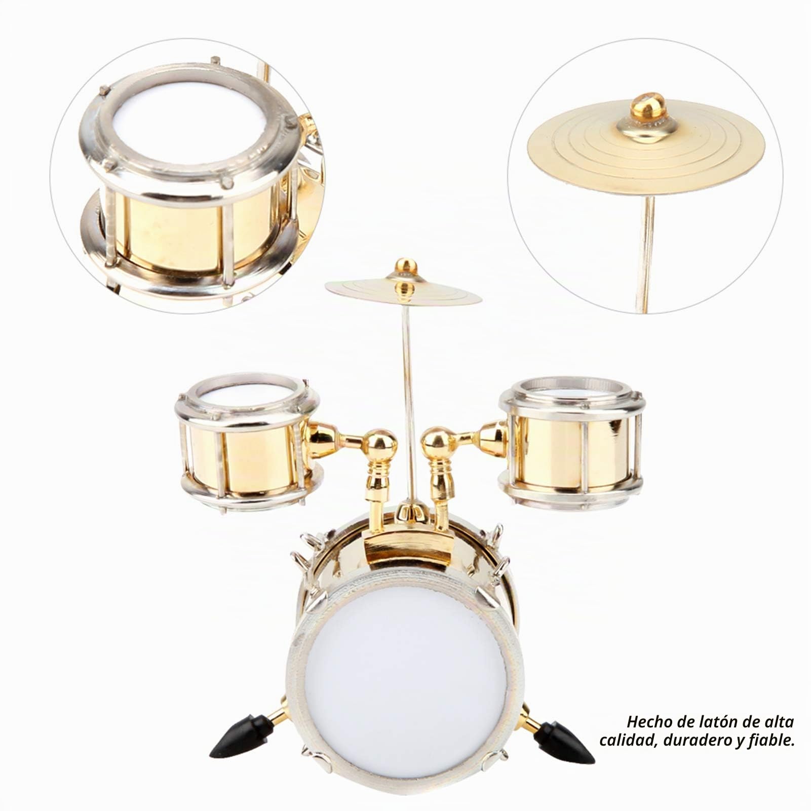 Set de Instrumentos Musicales en Miniatura Tambor de Réplica Adorno de Batería Regalo