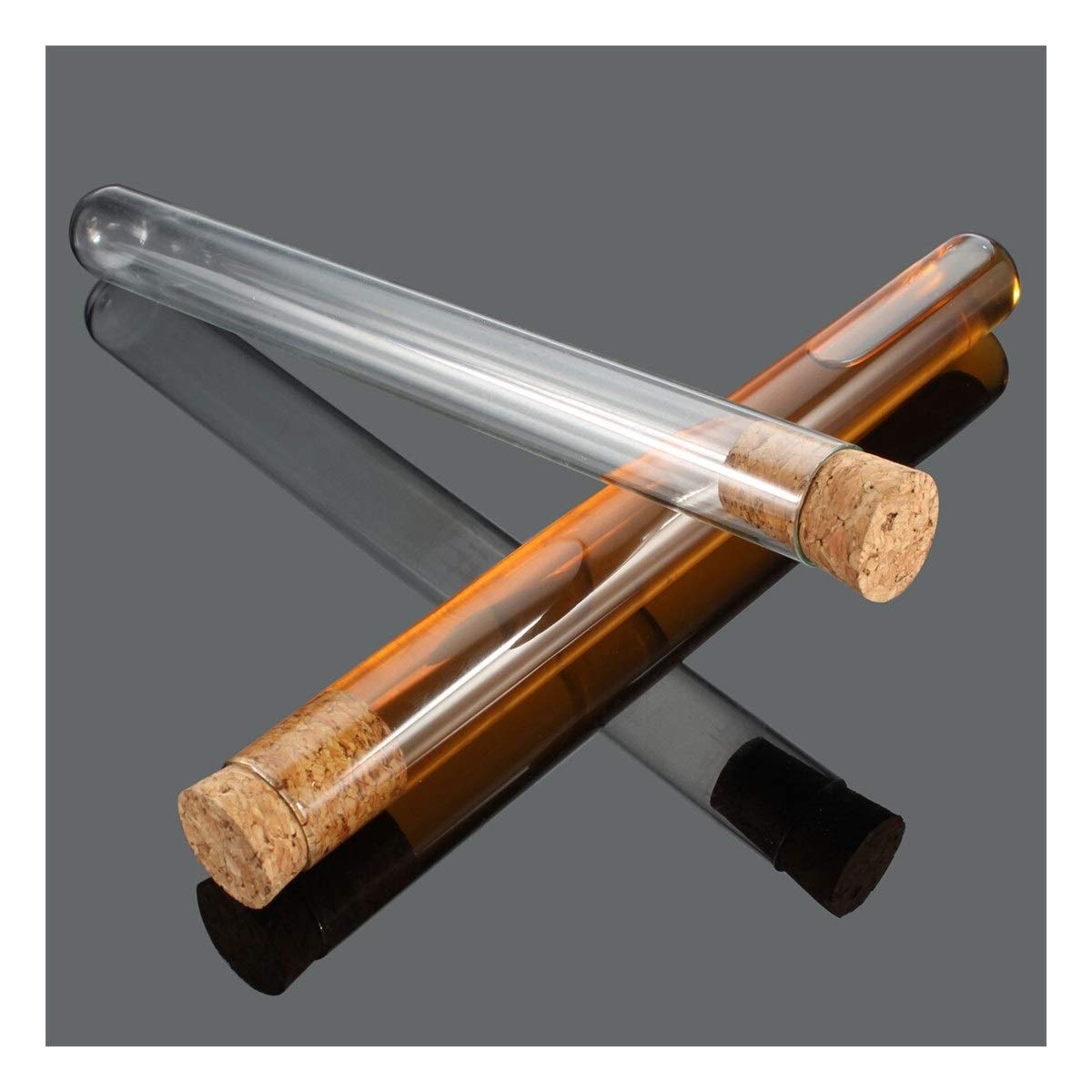 BATLAM kleine Reagenzgläser, 10 Stück/Set Laborglas-Reagenzgläser, 20 x 200 mm, mit Korkstopfen, Labor, Labor, Schule, pädagogisches Schreibwaren, einfach zu bedienen