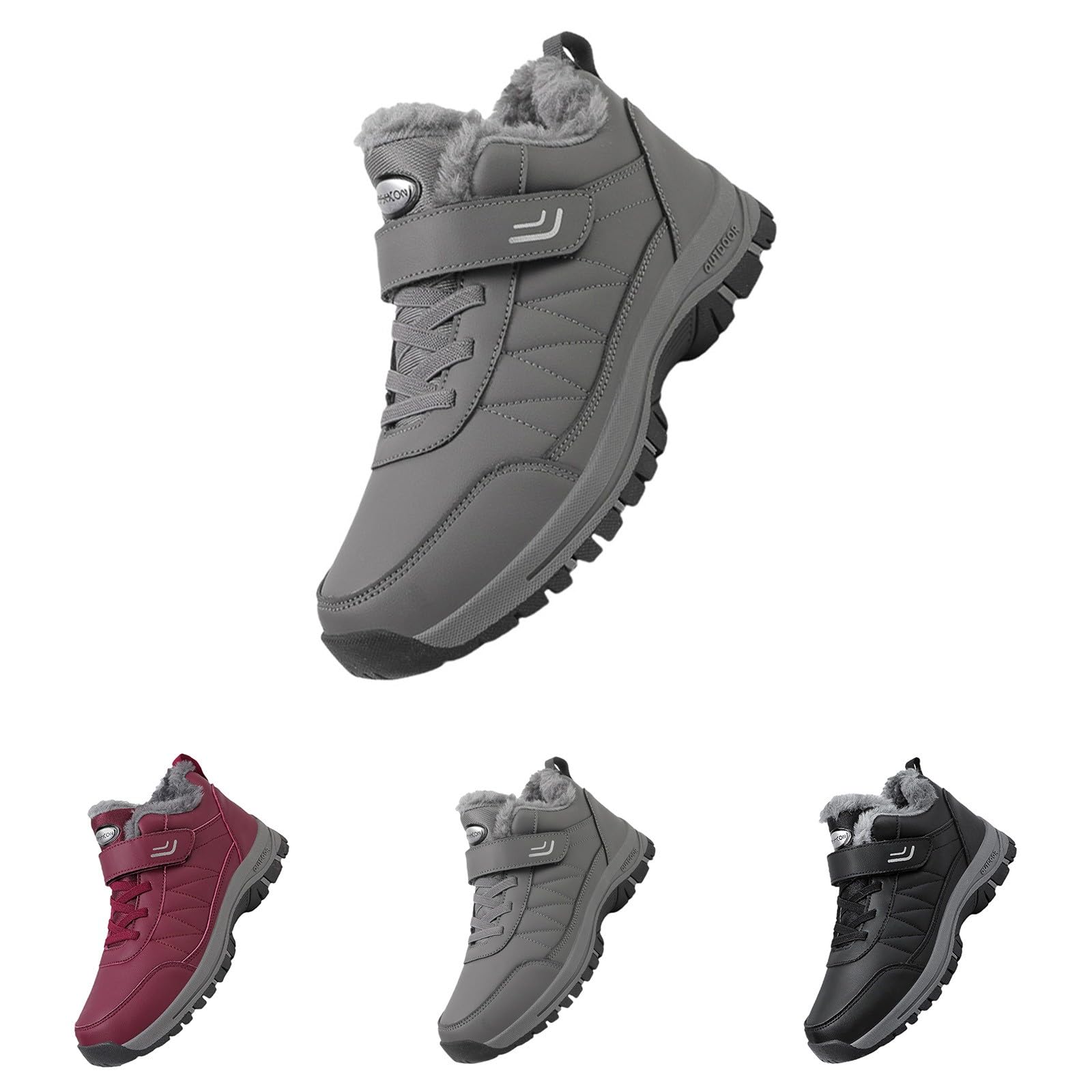 Generisch Sneaker da uomo e da donna, scarpe sportive invernali, comode e antiscivolo, ortopediche, scarpe invernali, leggere, corte, slipon, stivali larghi