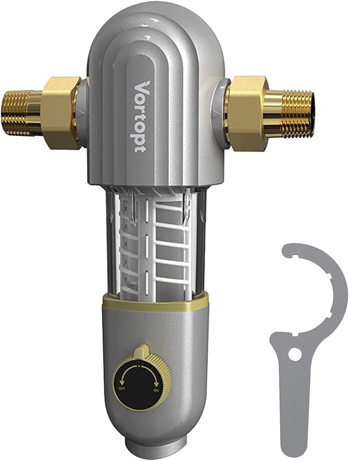 Vortopt Selfcleaning Spin Down Sediment Filter, Automatic Backwash