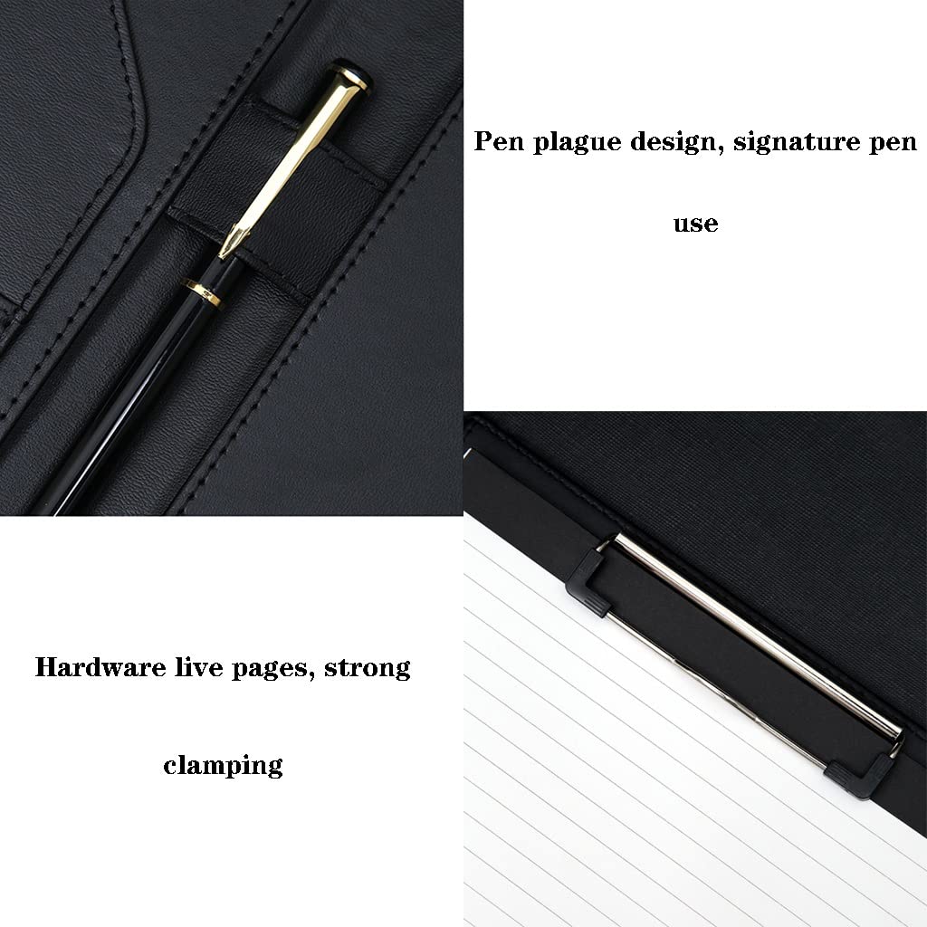 Zdejmujący się Ring Binder i Notepad, Teczka organizera do portfolio A4, format Letter, 320x245x35 mm, podkładka z PU, wielokolorowa(Rose Red,8 Bit+5*note pad)