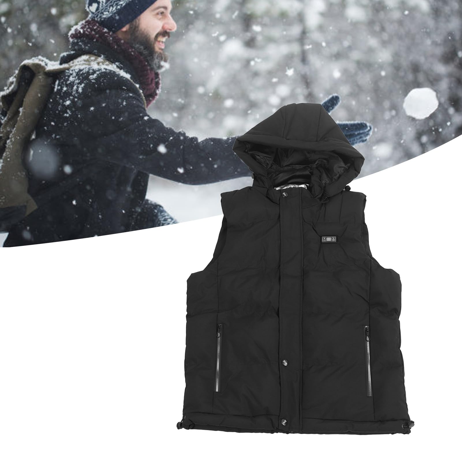 Chaleco Eléctrico con Calefacción USB con 15 Zonas de Calefacción y Pantalla de Temperatura para Acampar en Invierno y Uso Al Aire (XL)
