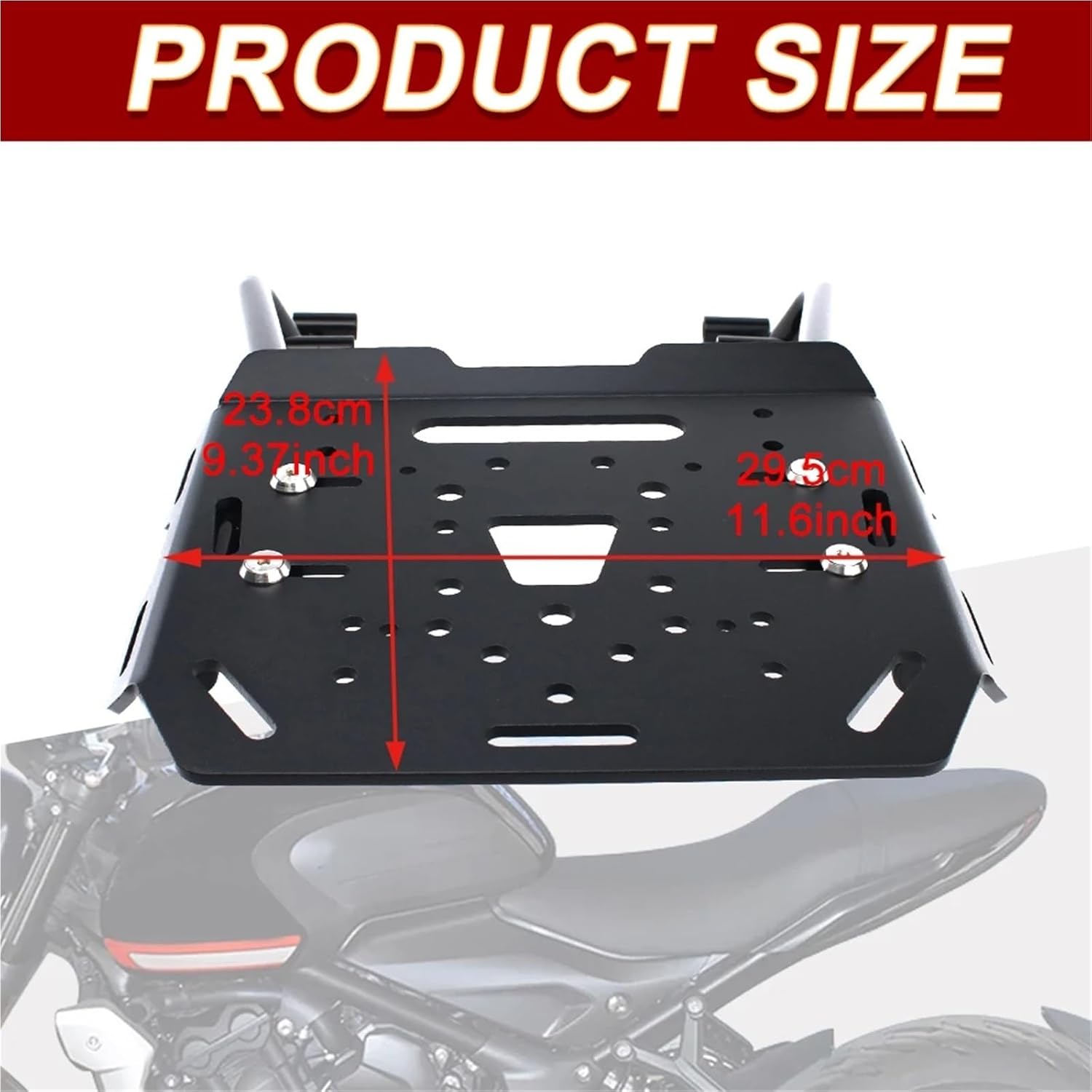 Replacement for Triumph Trident 660 2021 2022 2023 2024 2025 Motorcycle Rear Luggage Cargo Rack Aluminum Top Plate Steel Support Bracket