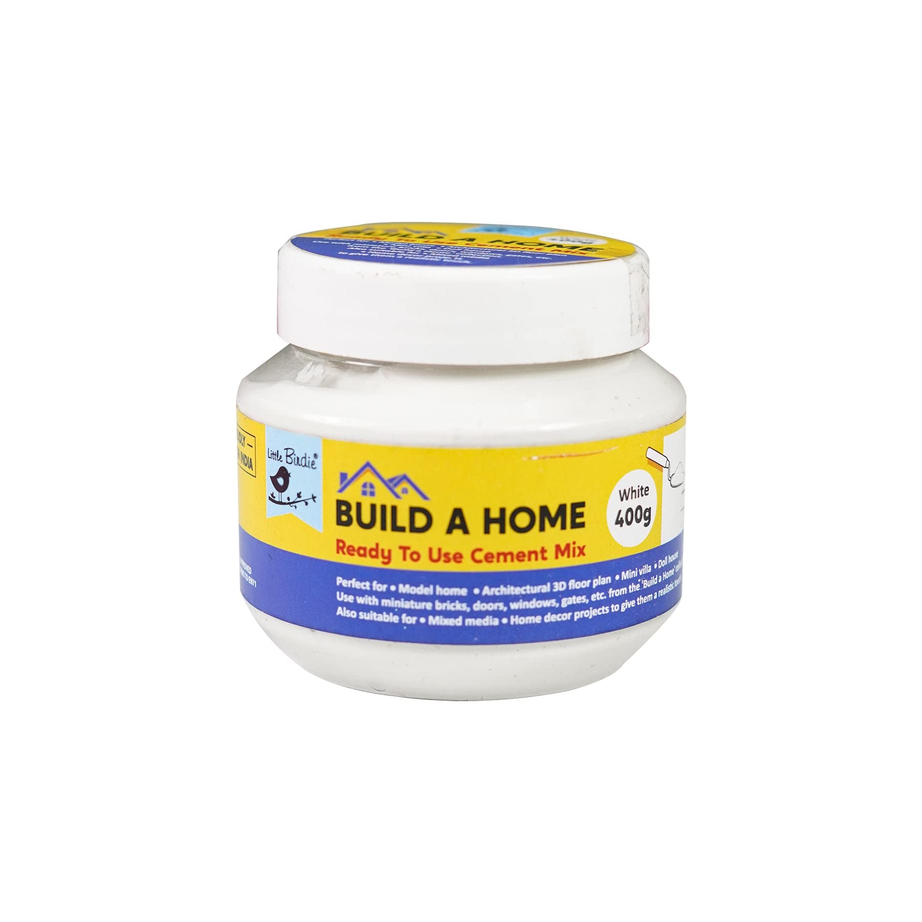 Little Birdie Build A Home Ready to Use Cement Mix White 400G Bottle