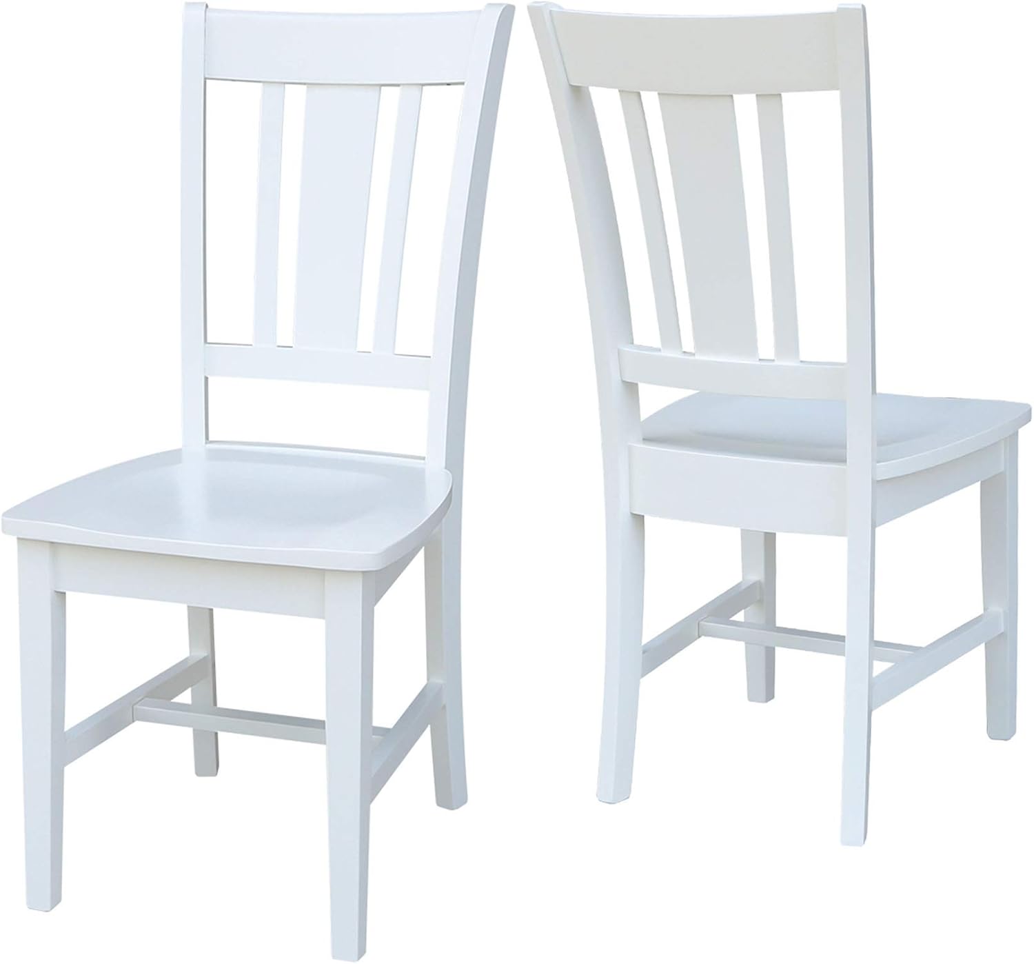 International Concepts Set of Two San Remo Splatback Dining Chairs, White Beach White