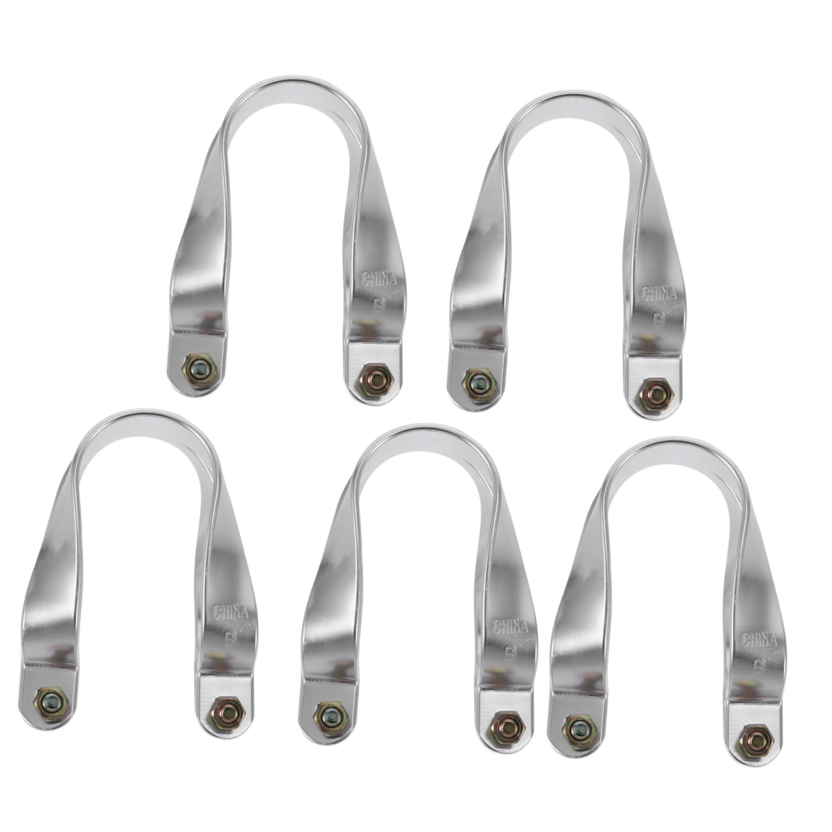Clip pour Tube de Serrage en Aluminium, Lot de 5 Sets de Sets, Argenté