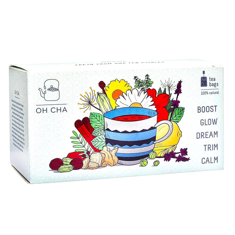 OH CHA - Assorted Tea Bags | 100% Natural Green Tea Sampler Pack | Trim, Dream, Calm, Boost and Glow | Green Tea for Weight Loss, Detox & Natural Care for Hair, Skin, Sleep | Wellness Tea | 20 Assorted Green Tea Bags (B09ZHJL7MV) Amazon Price History, Amazon Price Tracker
