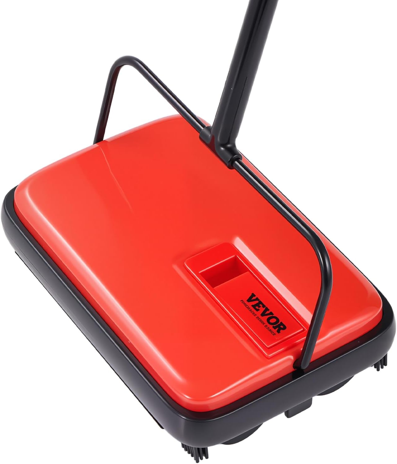 Carpet Sweeper Manual, Floor Sweeper with 300 ml Dustbin Capacity Easy to Empty, 6.7 inch Cleaning Width for Home Office Carpets Pet Hair Dust, Red