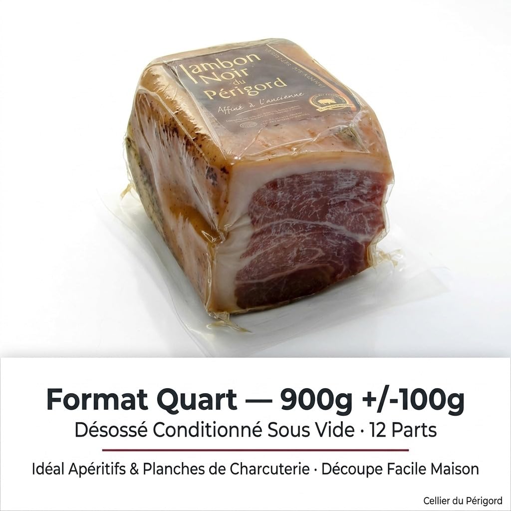 Quart de Jambon noir du Périgord aux Baies de Genièvre 900g +/- 100g