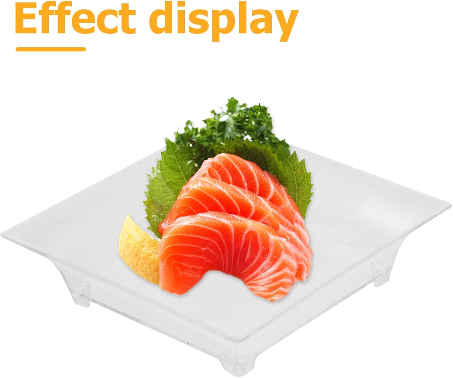 Small Dessert Plates Set of 100 Mini Spoon Square Plastic Plates for Salad Snacks