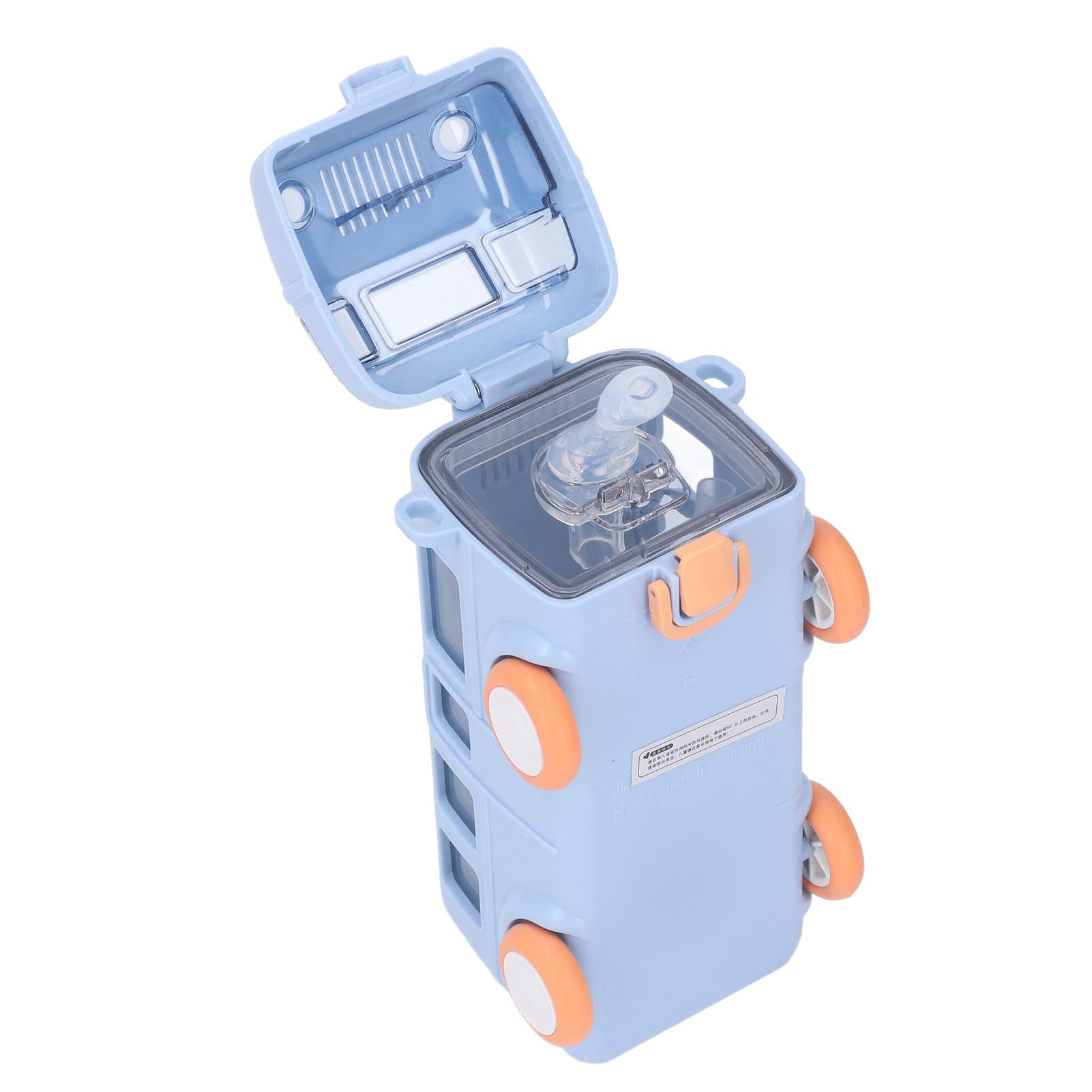 Orivin - Botella De Agua Para Niños Con Forma De Coche/Autobús, 500 Ml, Silicona Alimentaria, Antifugas, Color Rosa