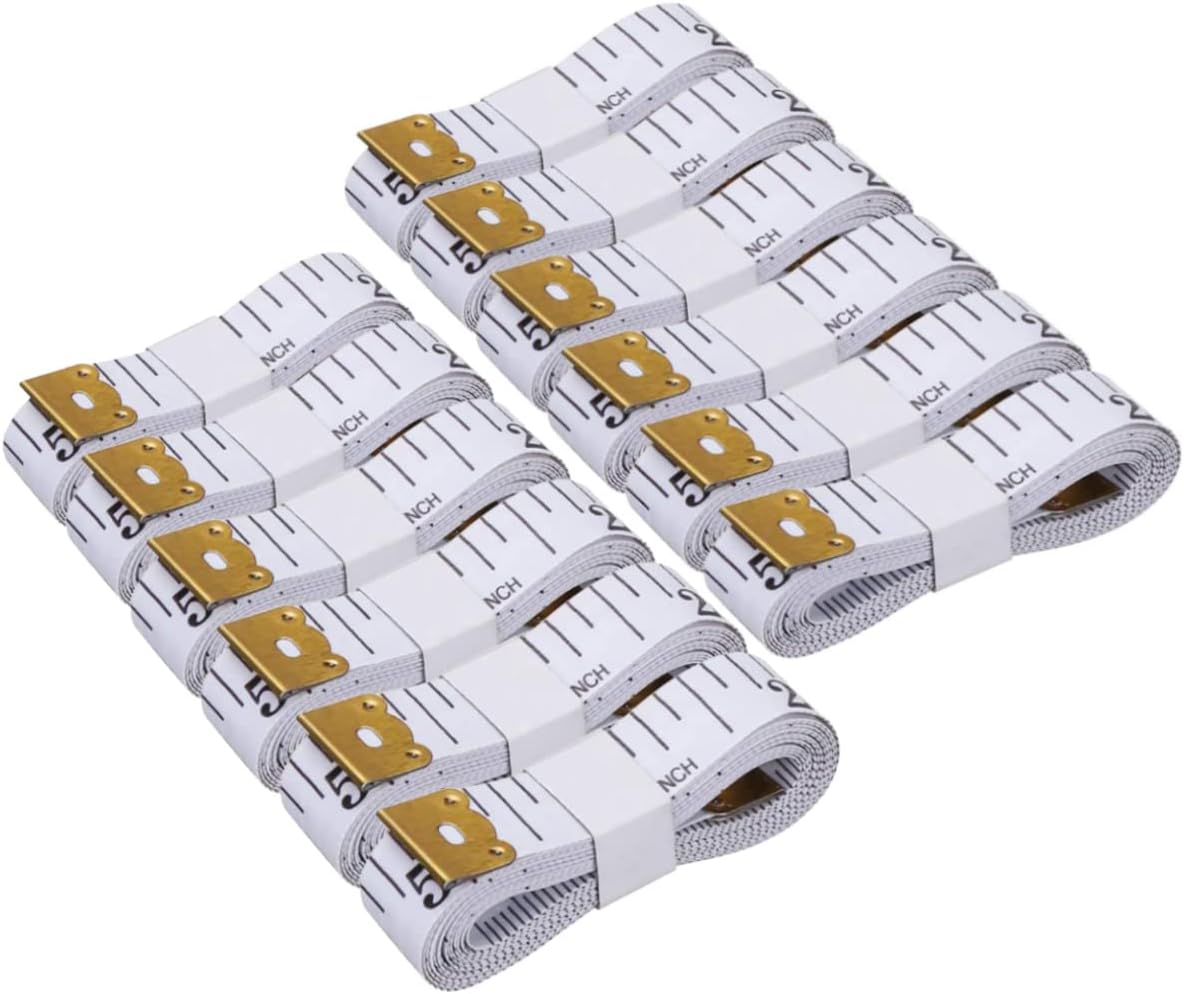 12 PCS Soft Tape Measures Double-Scale 60-Inch/150cm Soft Tape Measure Ruler Bulk for Sewing Tailor Cloth,Medical Measurement,Body Measurements (Black-White)