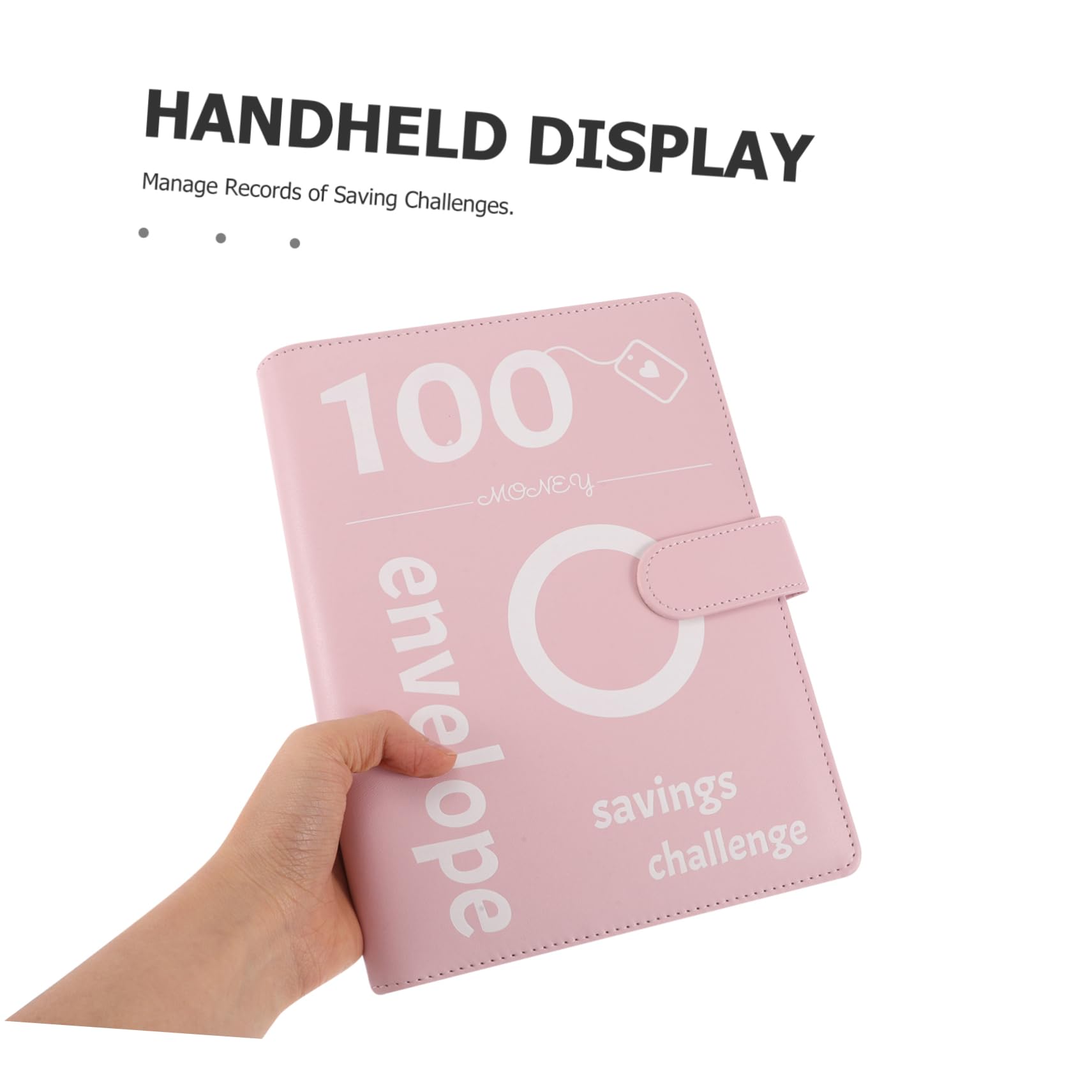 Quaderno ad Anelli per Gara di Risparmio 100 Buste, 4 Set | Pu, Plastica e Metallo, Buste Trasparenti Incluse, Stile Elegante per Coppie e Uso Quotidiano