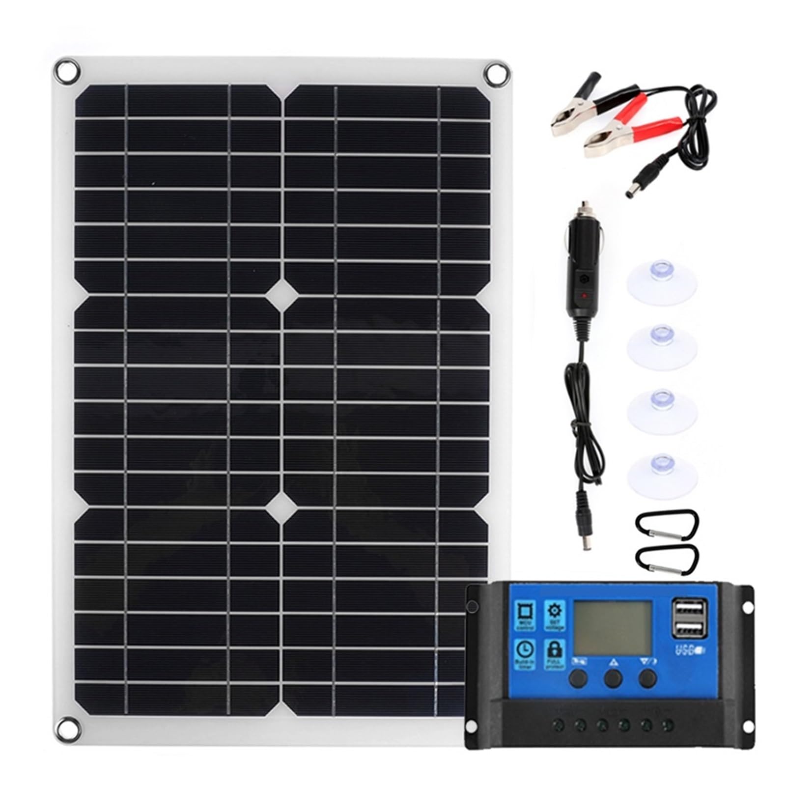 Kit pannello solare 200W / 400W Carica batteria con controller Porta USB Batteria a celle solari Banca di alimentazione for telefono RV Car Uscita Ideale(200W 50A Controller)