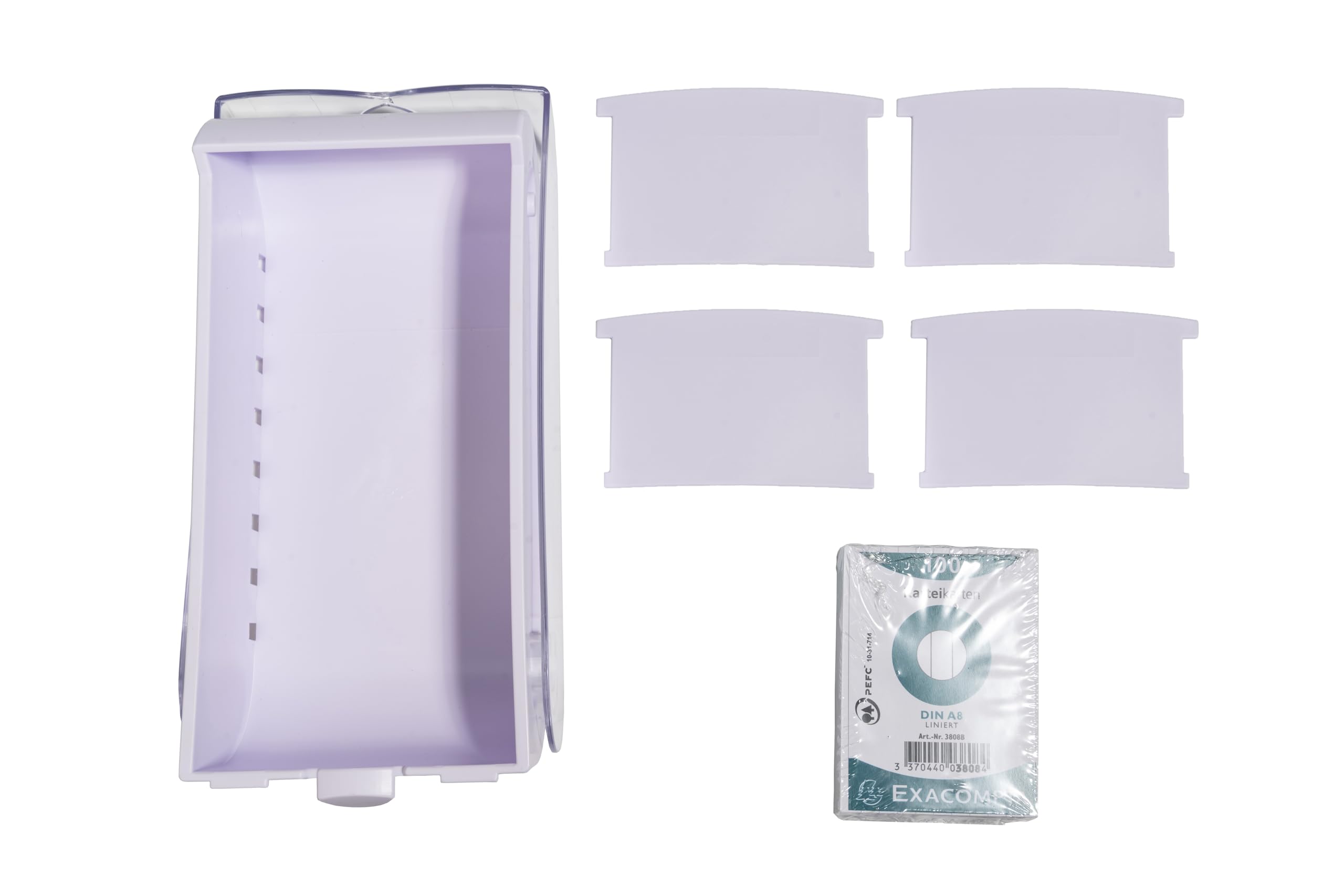 Exacompta - Ref. 5349623D - Karton mit 8 Learning Box BUNNYBOX A7 Aquarell - Maße 25 x 13,2 x 8,5 cm - Kapazität bis zu 900 Karten im Format A7-4 verschiedene Farben