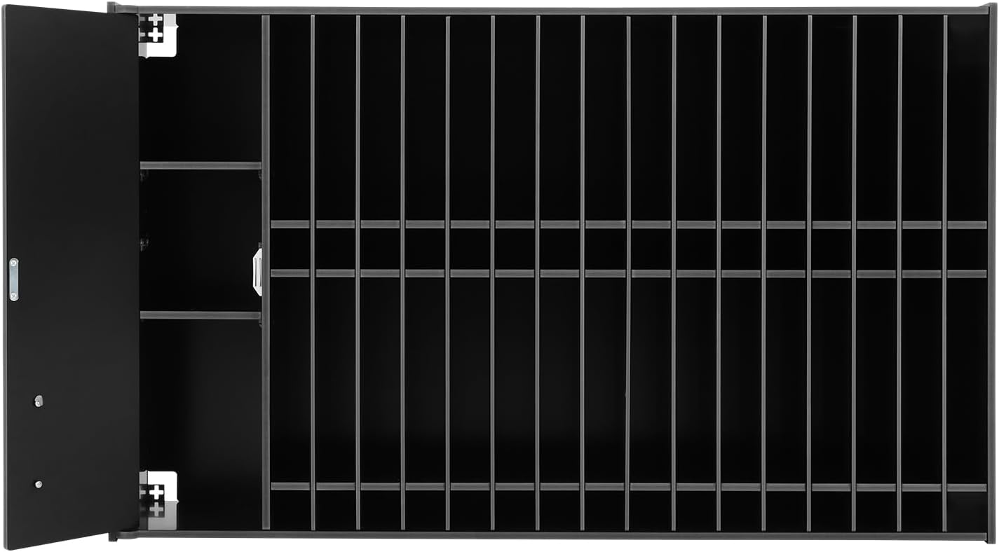 Professional Hair Color Organizer Rack, Wall Mounted Salon Storage Cabinet with Adjustable Shelves, Hair Color Hair Dye Salon Storage Cabinet for Barbershop Salon Beauty Spa, Black