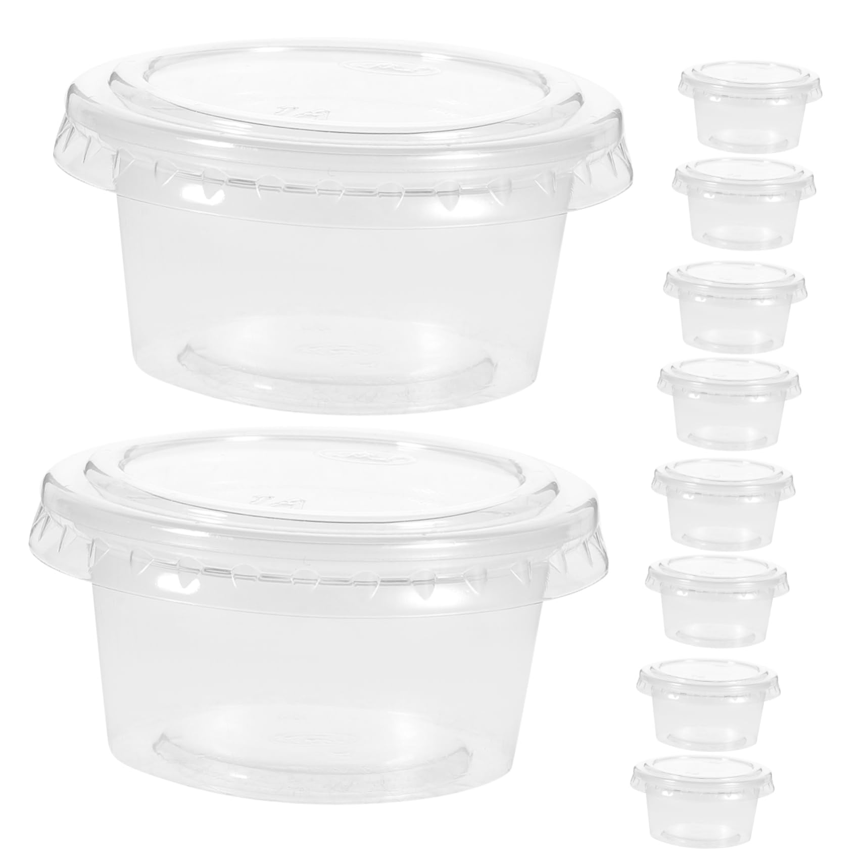 NAMOARLY 30ml Single-use Plastic Portion Cups Jelly Cups for Yogurt Mousses Lids 100 Pack Easy Storage