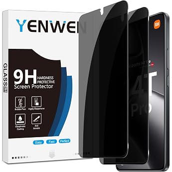 Privacy Screen Protector for Xiaomi 14T / Xiaomi 14T Pro 5G for Tempered Glass Pack of 2 Privacy Protection 9H Hardness Privacy Screen Protector Film Anti Spy Privacy Screen Protector Film