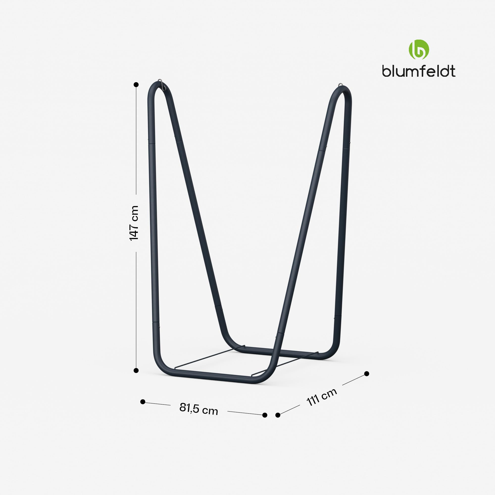 blumfeldt SwayStation - Supporto per Amaca da Giardino, Struttura in Acciaio, capacità: 100 kg, Rivestimento Antiruggine, Resistente agli Agenti Atmosferici, Design Robusto, 81,5x147x111 cm