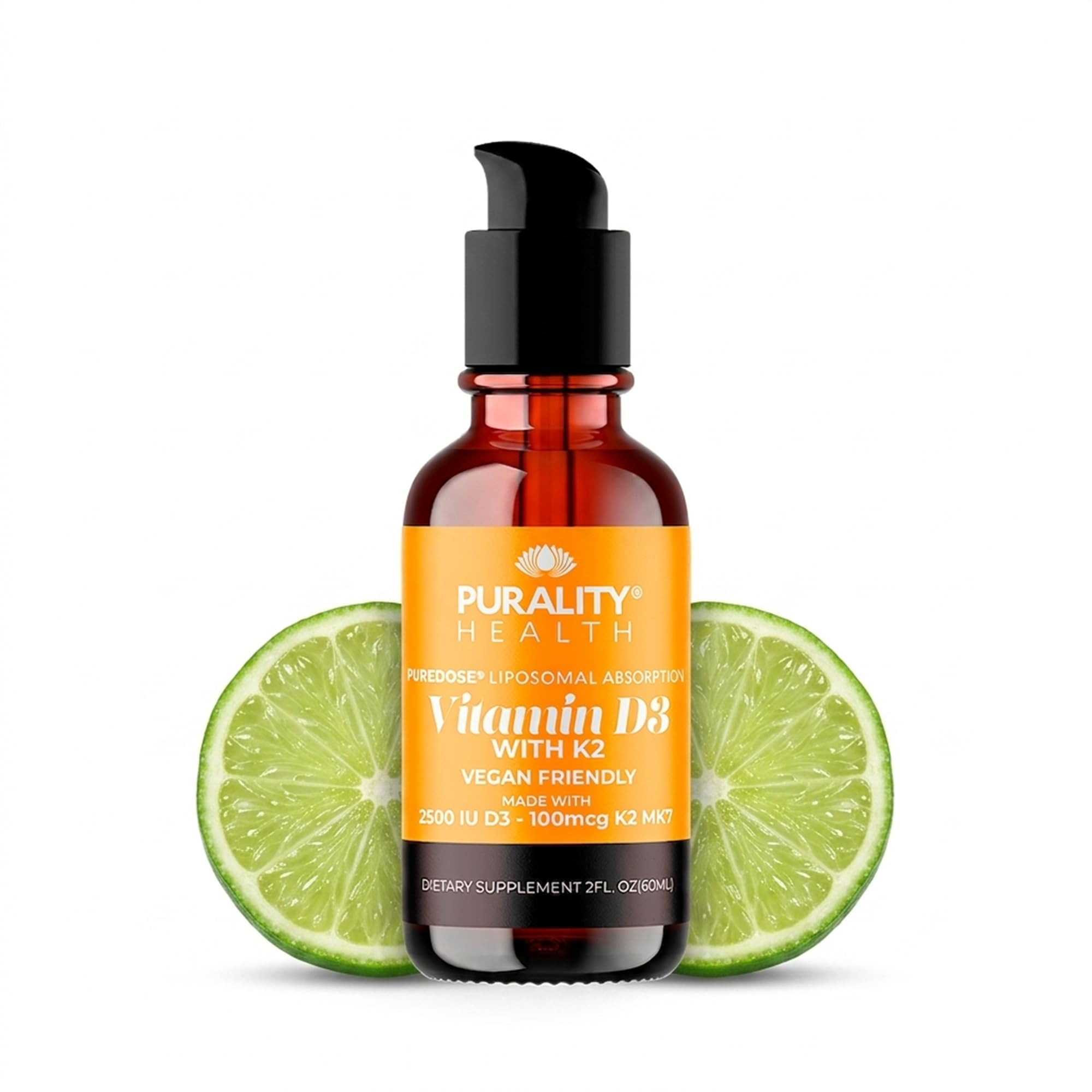 Purality Health Vitamin D3 with K2 Liquid