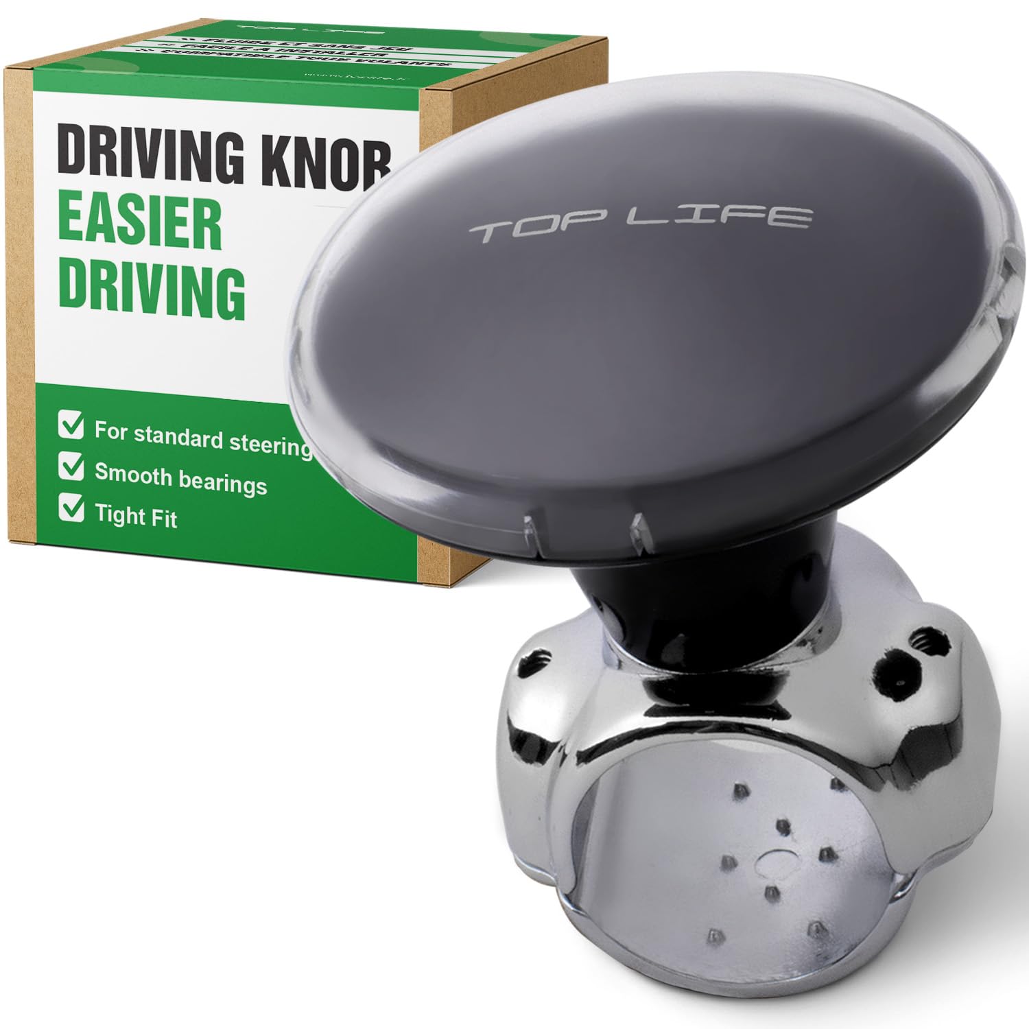 - Steering Wheel Knob Spinner - Universal Suicide Knob for Cars, Tractors, Mowers, Boats (Fits 1.1"-1.5" Wheels) - Effortless One-Hand Control, Smooth Bearings - Perfect for Tight Turns & Daily Driving