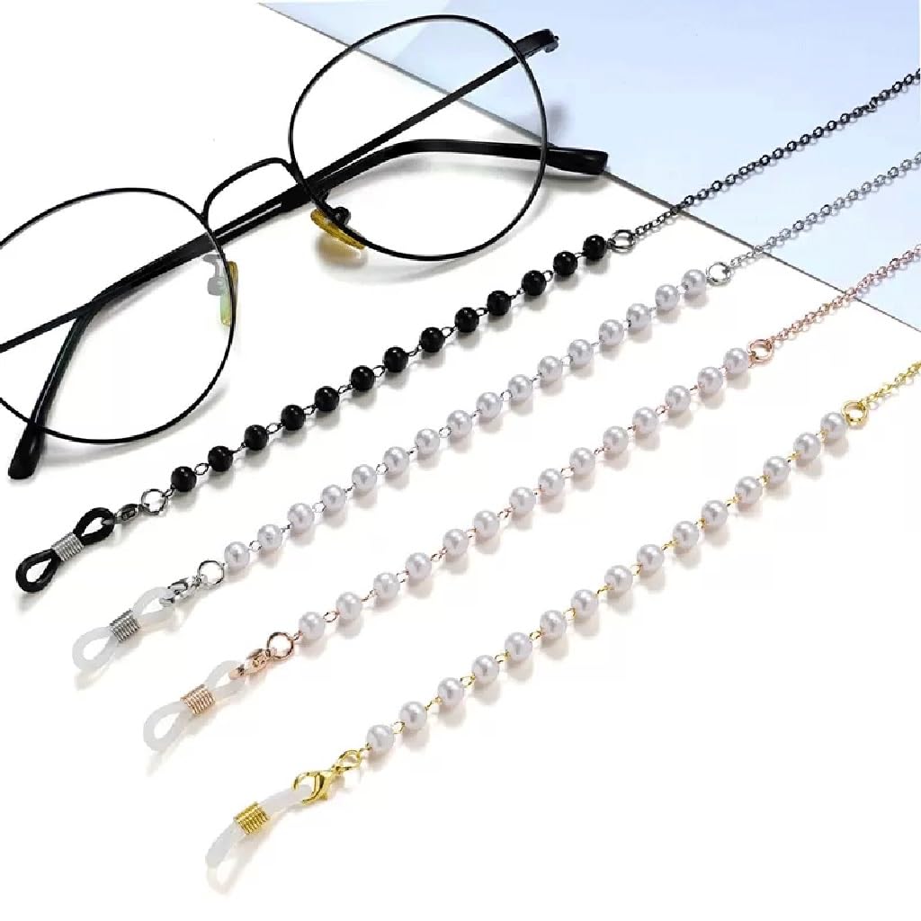 Cadena de Perlas for Gafas, Cuerda Colgante, Cuerda for Gafas, Cadena Colgante, decoración Antideslizante(Rose Gold)