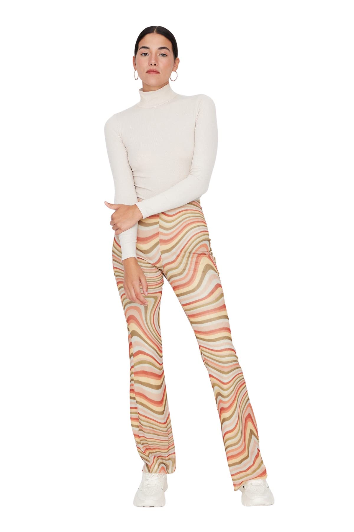 Trendyol Women Normal Waist Straight Leg Flare Trousers