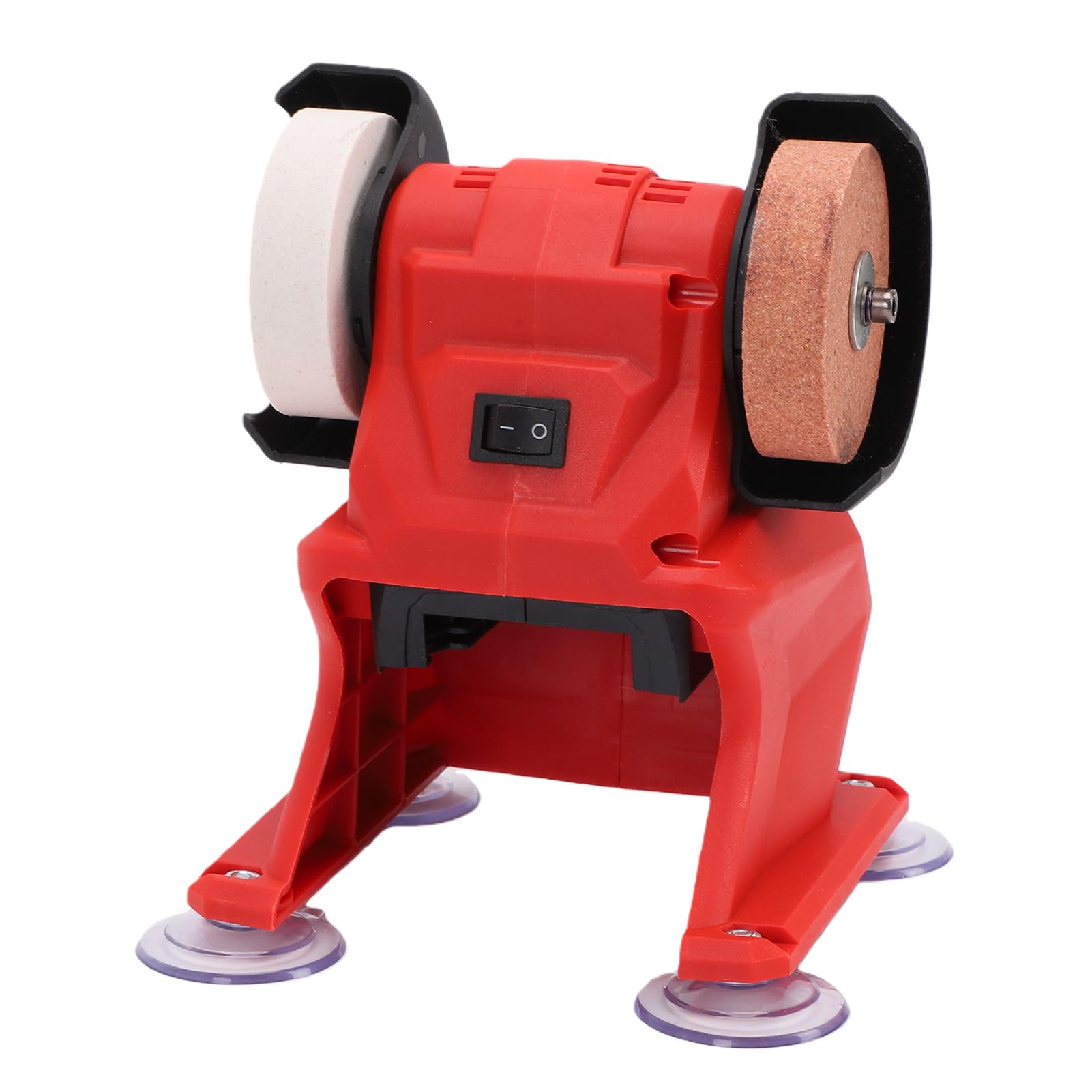 Asixxsix Mini Amoladora de Banco, Lijadora Pulidora Inalámbrica con Batería de 5500 RPM y 18 V con Ruedas de Corindón Fino y Grueso Cubierta Protectora de Metal para Eliminar óxid