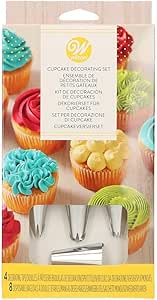 Wilton Cupcake Decorating Set, Piping Bags And Tips Set Steel Icing Tips With Plastic Decorating Bags, Piping Tips Set Icing Bags And Tips Set, 12-Piece