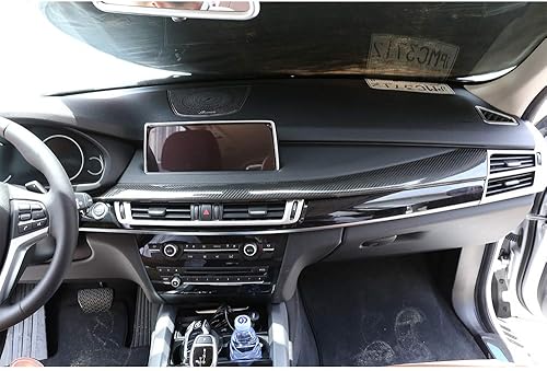 Miniatura 5 de YIWANG Panel de decoración de tablero de instrumentos de fibra de carbono real para BMW X5 F15 X6 F16 2015-2018 Accesorios de coche