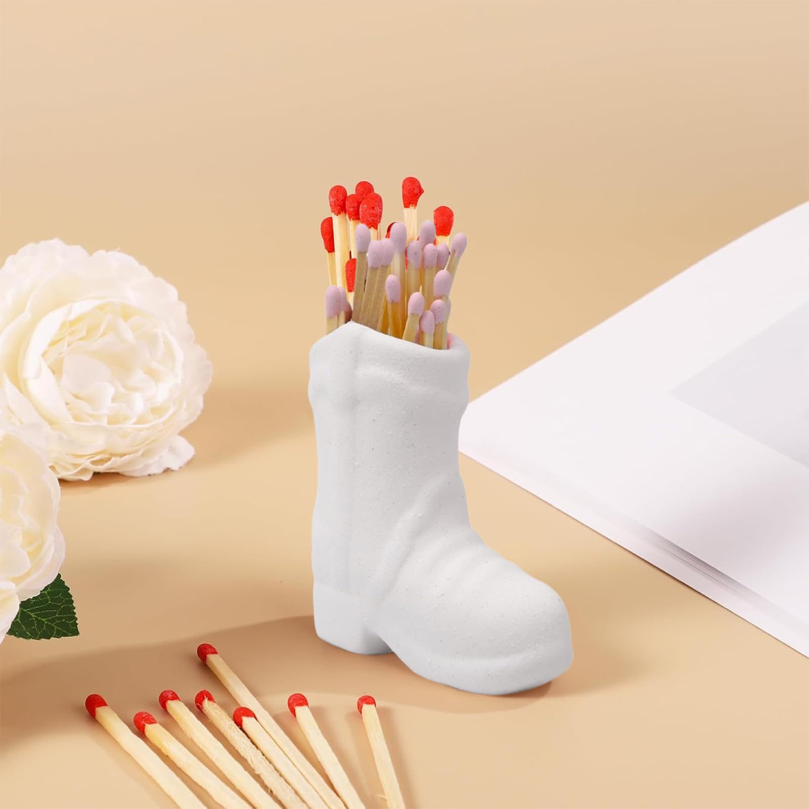 Pojemnik na zapałki, stojak na zapałki kowbojskie, dekoracyjny stojak na mecze, stojak na buty kowbojskie z zaczepem, odpowiedni do kuchni, kominków, łazienek i sypialni