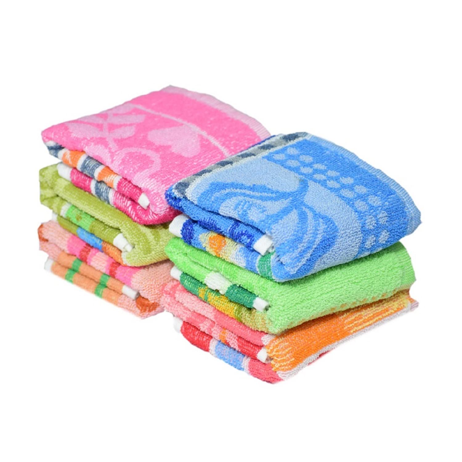 Khillayox Cotton Hand Towel Printed Multicolor (Set of 6 Multicolor Napkins) Colors May Vary