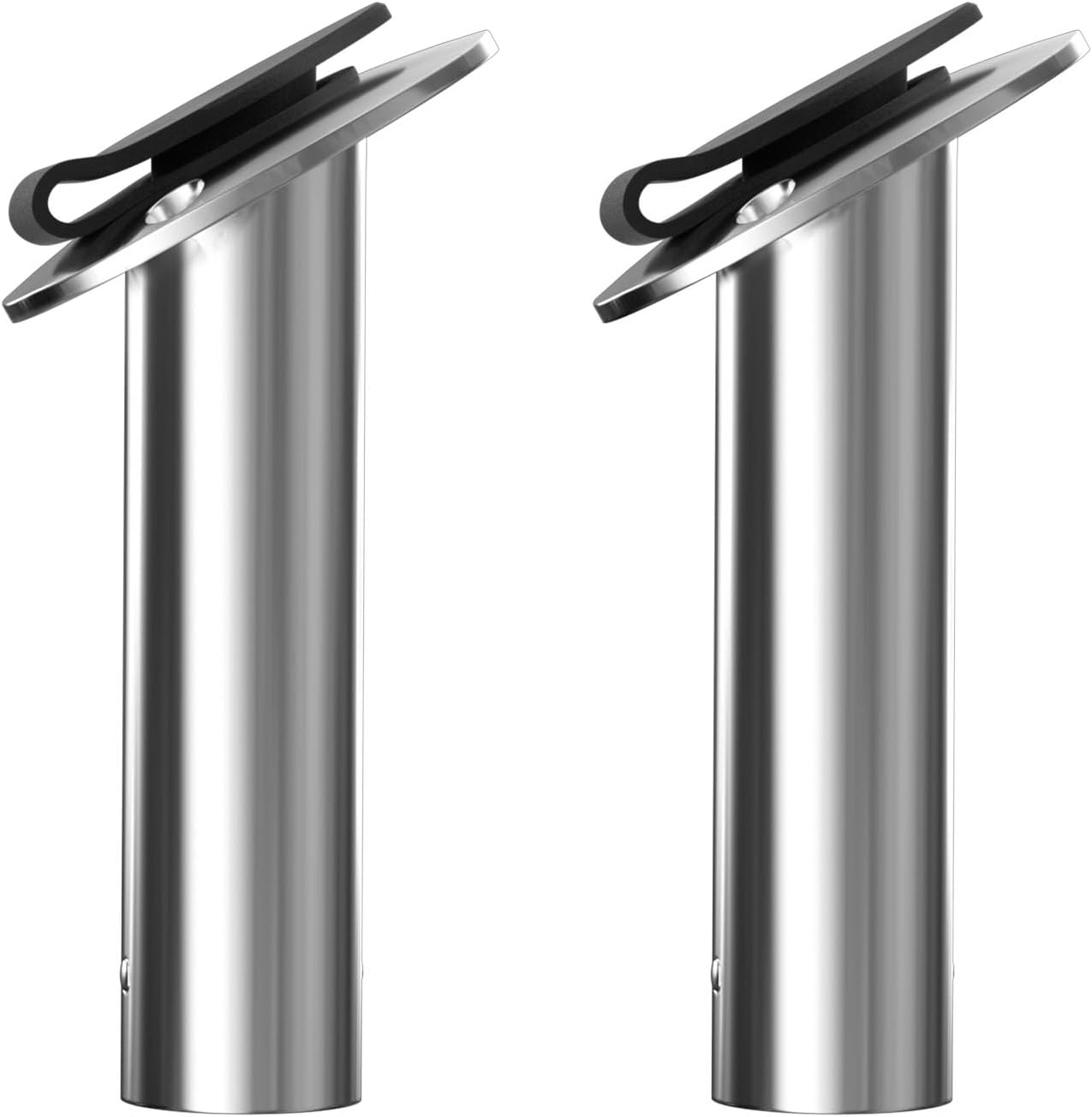 Fishing Rod Holders for Boat, 2 Pcs 15/30/90 Degree Heavy Duty 316 Stainless Steel Rod Pole Holder for Fishing Boat with Rubber Cap, Flush Mount, Inner Tube and Gasket