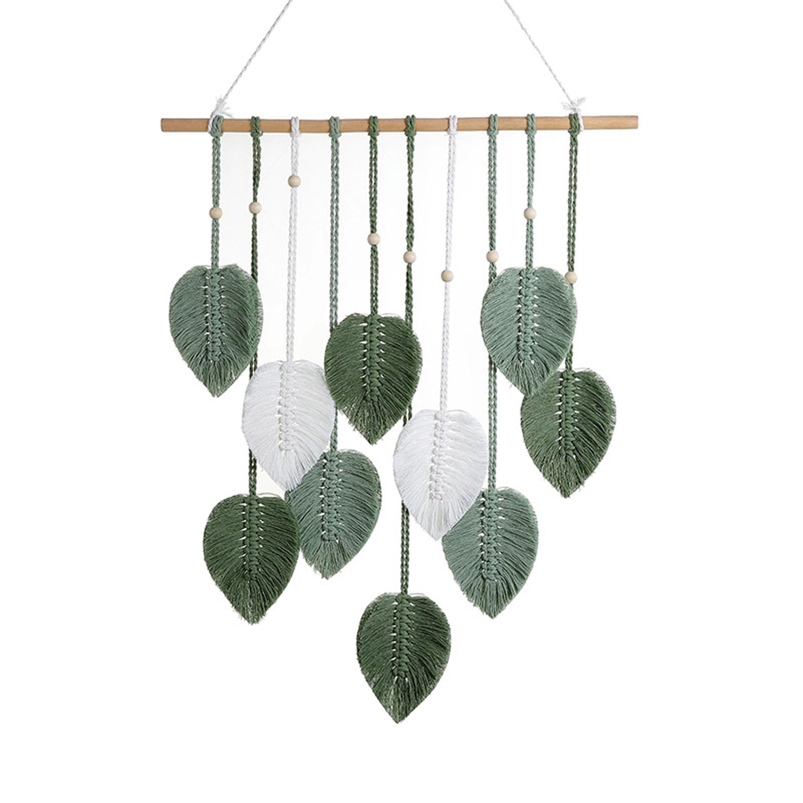 Elnwnnkc Macrames Wall Hanging Decor Vintage Handwoven Tapestry for Apartment Home Farmhouse Wood Bead Decorative Tapestries Wood and Cotton Wall Hangings